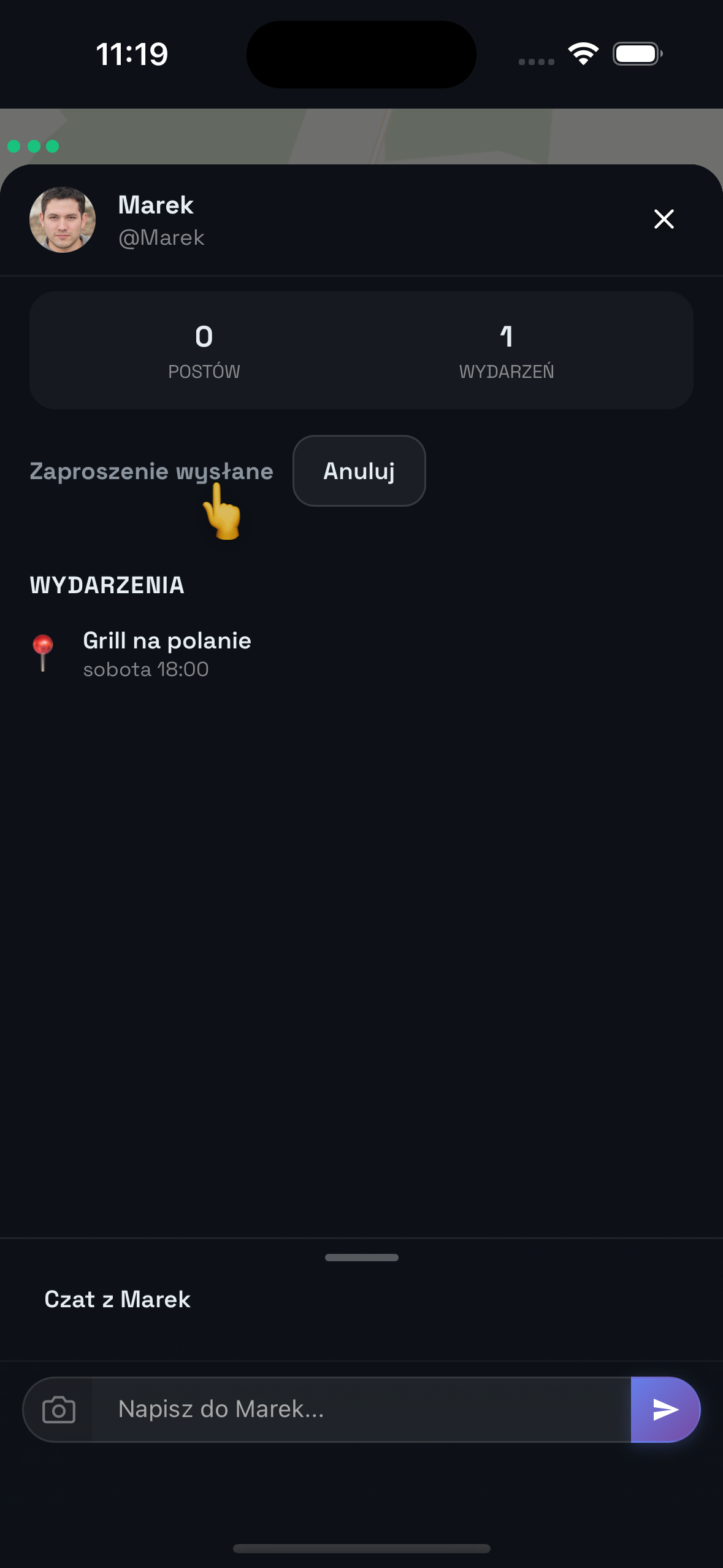 Zrzut ekranu: profil sąsiada z przyciskiem Dodaj do znajomych